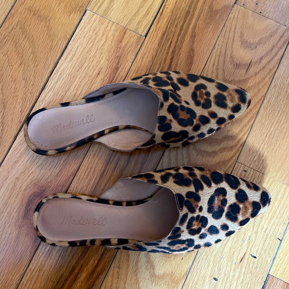 Madewell Cheetah Print Slides, size 7.5, lightly worn